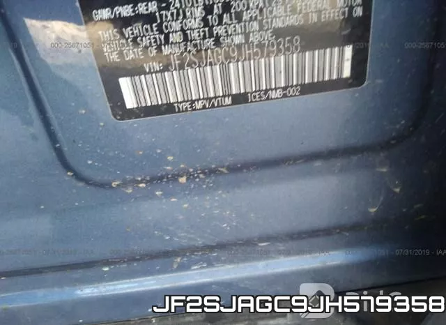 JF2SJAGC9JH579358 фото 10