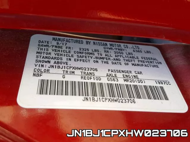 JN1BJ1CPXHW023706 фото 2