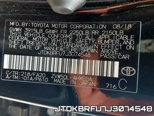 JTDKBRFU7J3074548 фото 2