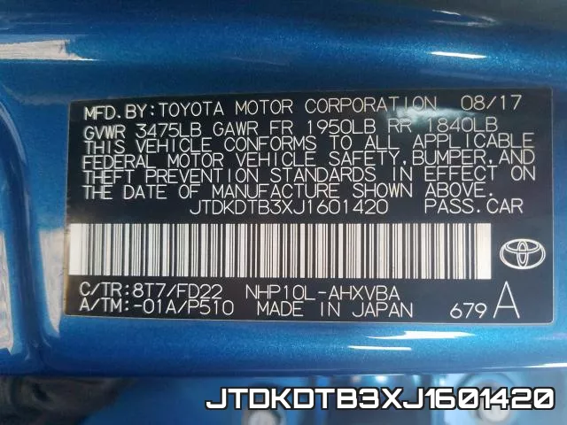 JTDKDTB3XJ1601420 фото 2