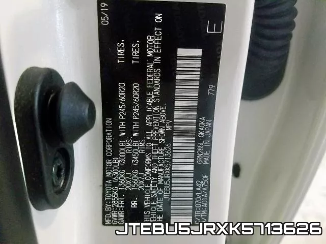 JTEBU5JRXK5713626 фото 2