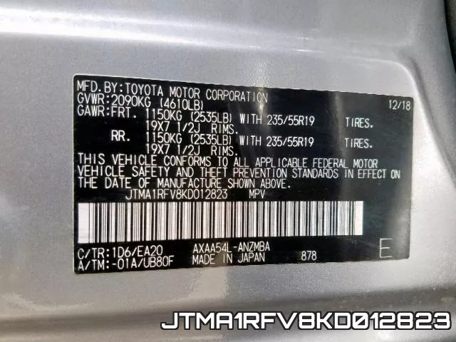 JTMA1RFV8KD012823 фото 2