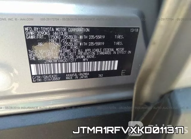 JTMA1RFVXKD011317 фото 10