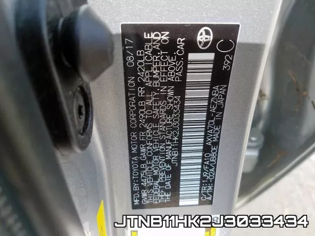 JTNB11HK2J3033434 фото 2