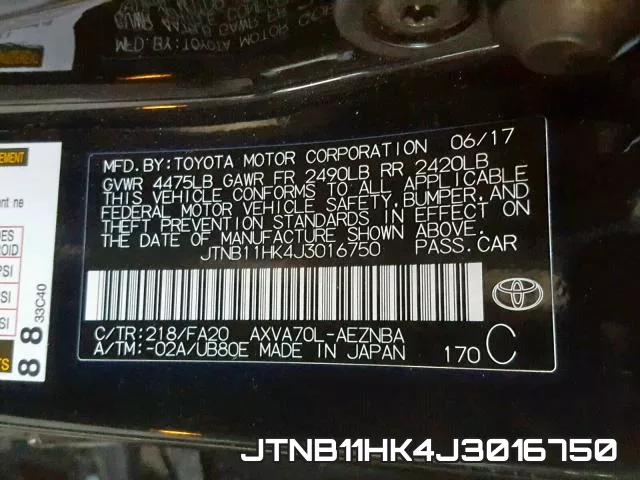 JTNB11HK4J3016750 фото 2