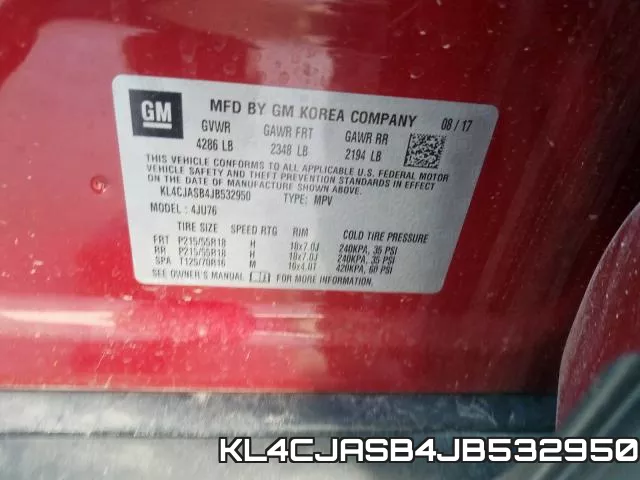 KL4CJASB4JB532950 фото 2