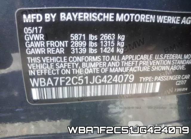 WBA7F2C51JG424079 фото 10