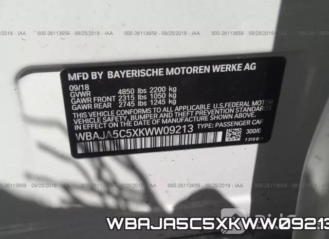 WBAJA5C5XKWW09213 фото 10