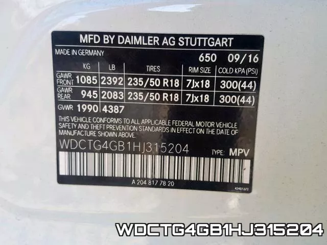 WDCTG4GB1HJ315204 фото 2