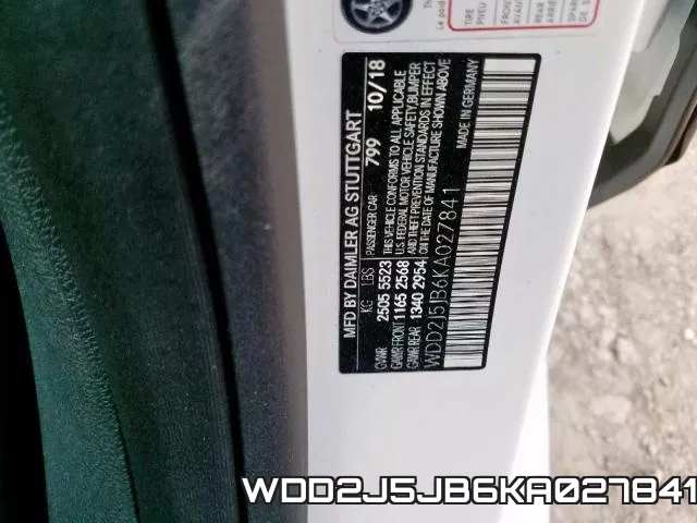 WDD2J5JB6KA027841 фото 2