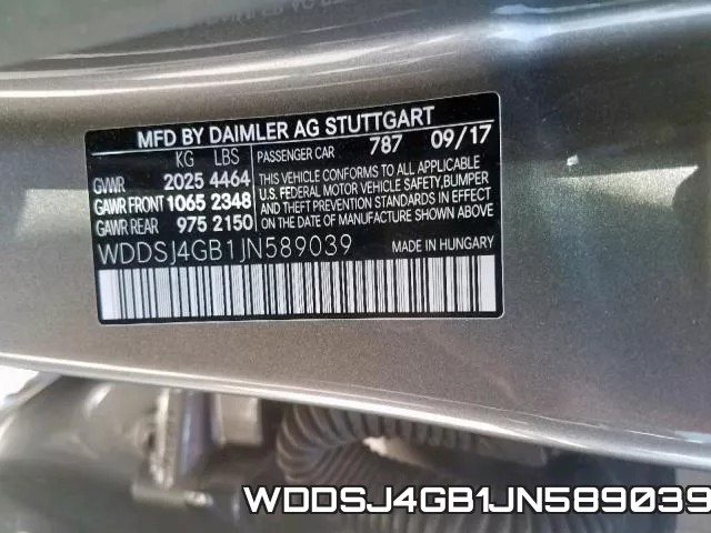 WDDSJ4GB1JN589039 фото 2