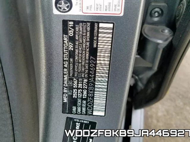 WDDZF8KB9JA446927 фото 2