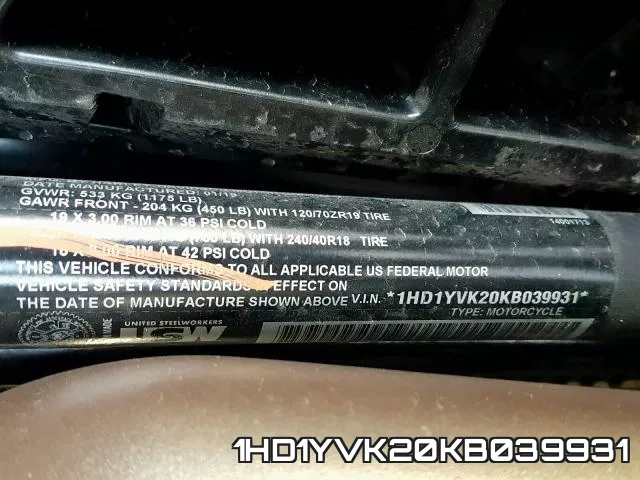 1HD1YVK20KB039931 фото 2