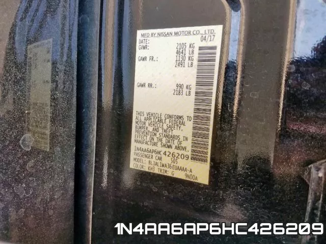 1N4AA6AP6HC426209 фото 2