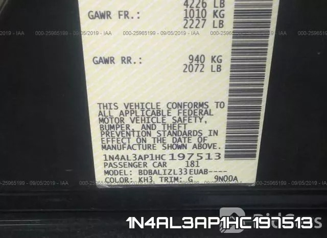 1N4AL3AP1HC197513 фото 10