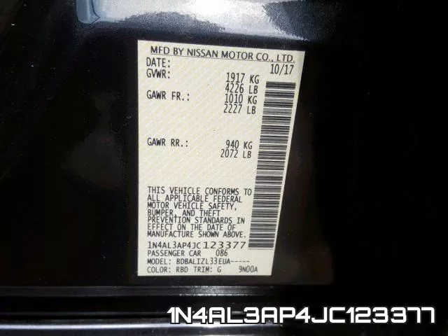 1N4AL3AP4JC123377 фото 2
