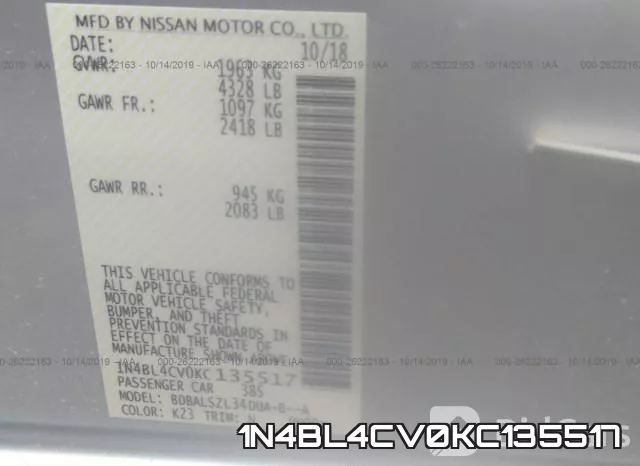 1N4BL4CV0KC135517 фото 10
