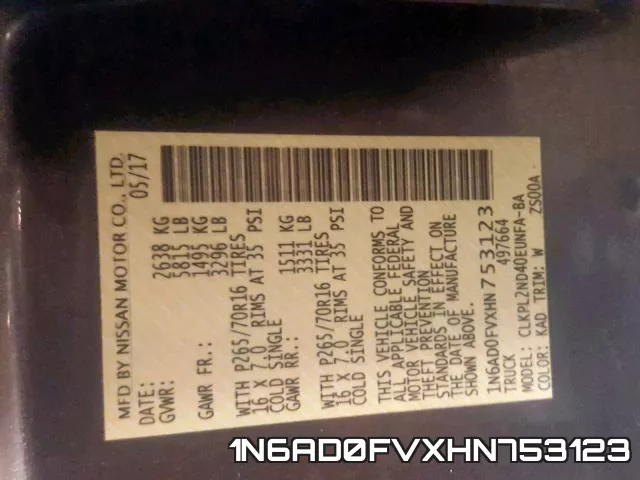 1N6AD0FVXHN753123 фото 2