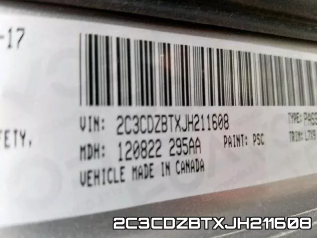 2C3CDZBTXJH211608 фото 2