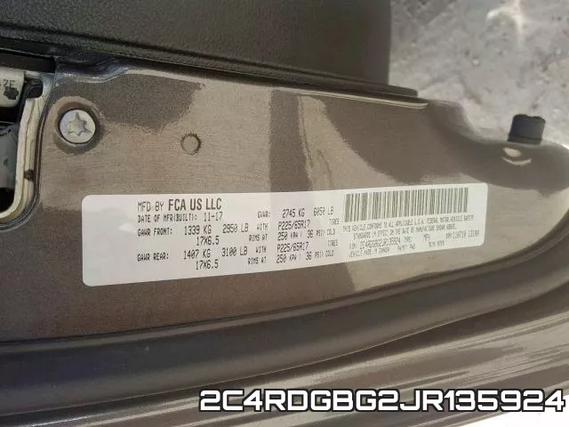2C4RDGBG2JR135924 фото 2