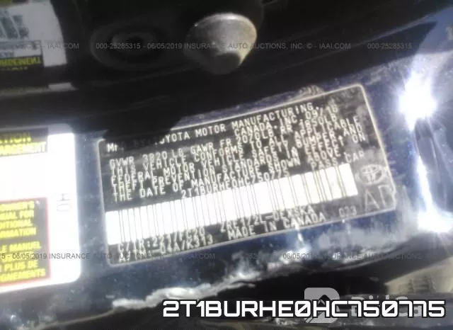 2T1BURHE0HC750775 фото 10