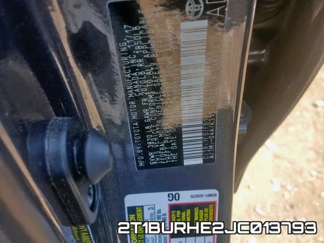 2T1BURHE2JC013793 фото 2