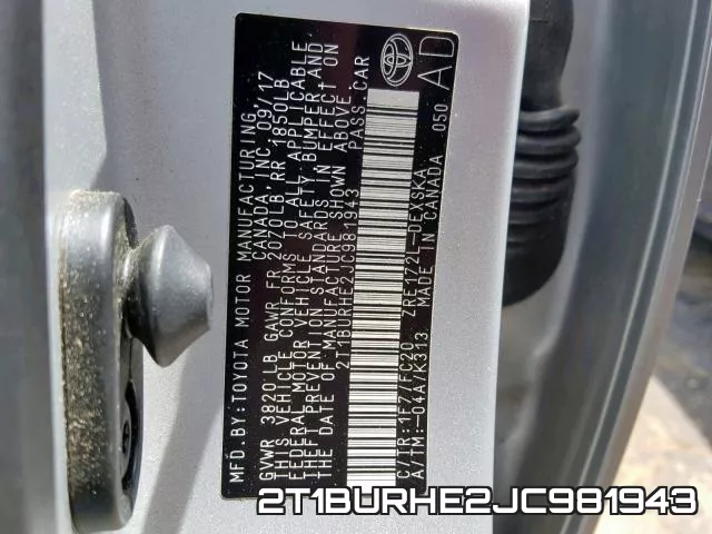 2T1BURHE2JC981943 фото 2