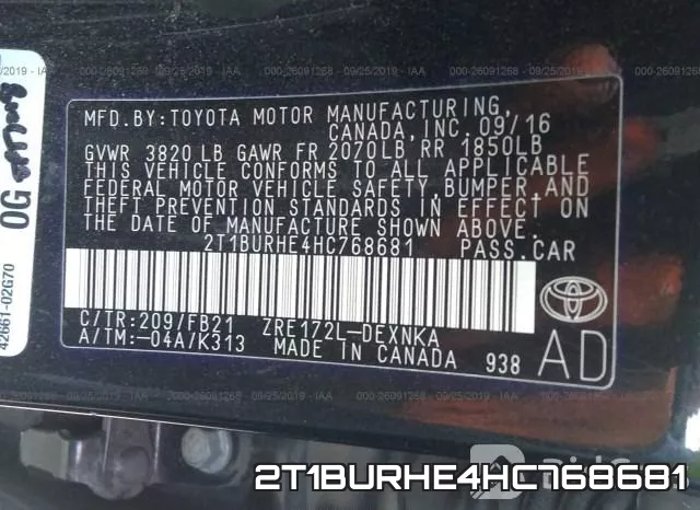 2T1BURHE4HC768681 фото 10
