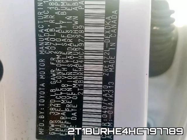 2T1BURHE4HC797789 фото 2