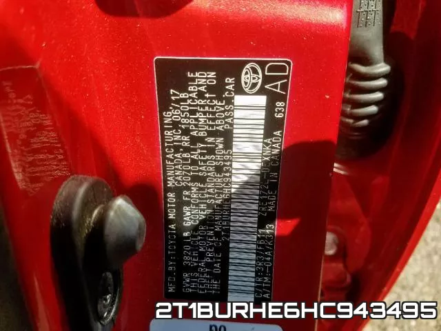 2T1BURHE6HC943495 фото 2