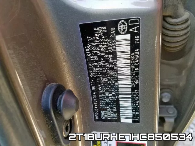 2T1BURHE7HC850534 фото 2