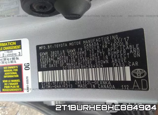 2T1BURHE8HC884904 фото 10
