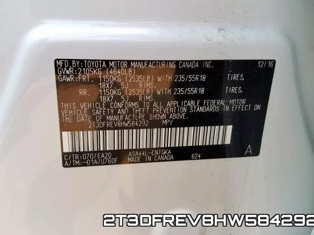 2T3DFREV8HW584292 фото 2