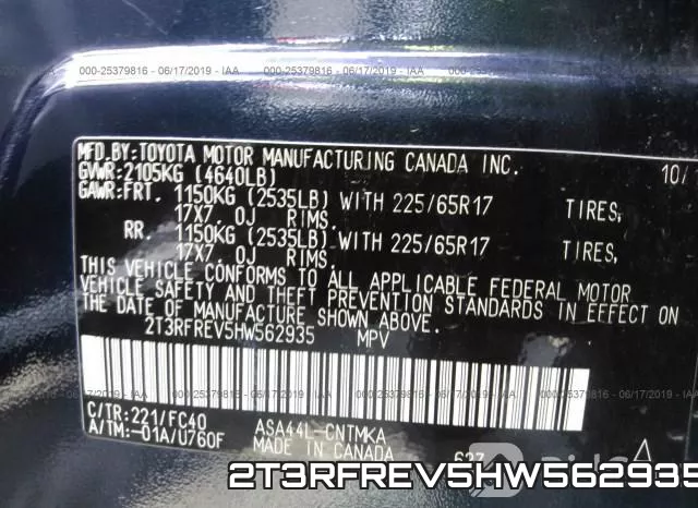 2T3RFREV5HW562935 фото 10