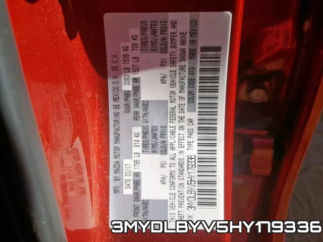 3MYDLBYV5HY179336 фото 2