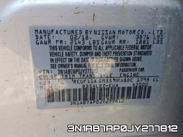 3N1AB7AP0JY277812 фото 2