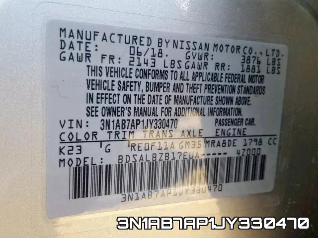 3N1AB7AP1JY330470 фото 2