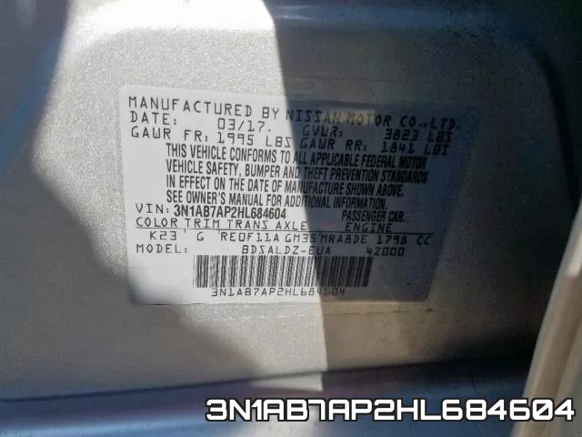 3N1AB7AP2HL684604 фото 2