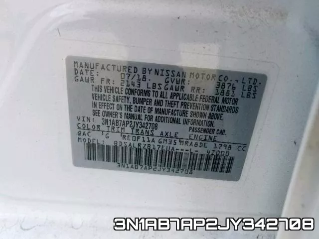 3N1AB7AP2JY342708 фото 2