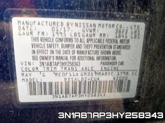 3N1AB7AP3HY258343 фото 2