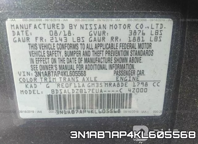 3N1AB7AP4KL605568 фото 10