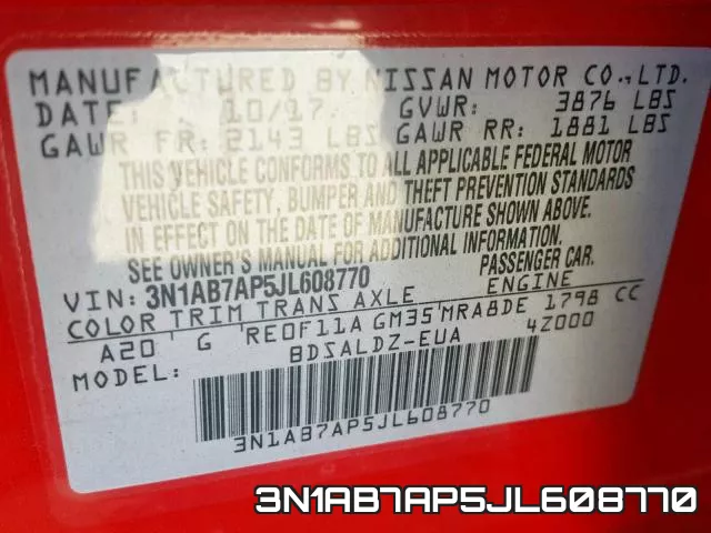 3N1AB7AP5JL608770 фото 2