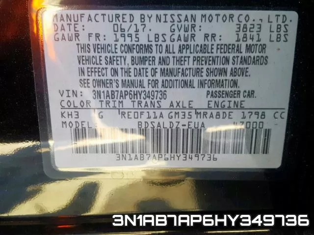 3N1AB7AP6HY349736 фото 2