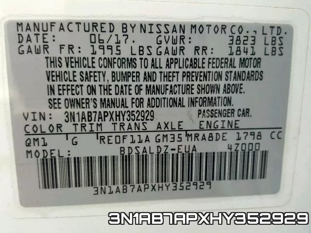 3N1AB7APXHY352929 фото 2