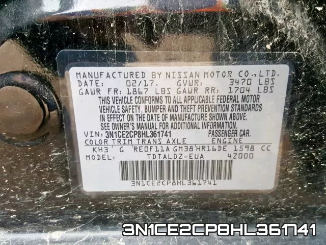 3N1CE2CP8HL361741 фото 2