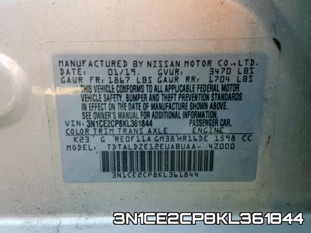 3N1CE2CP8KL361844 фото 2