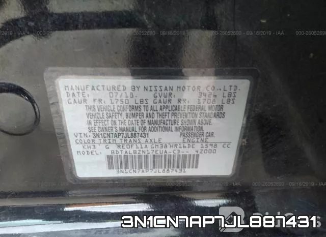3N1CN7AP7JL887431 фото 9
