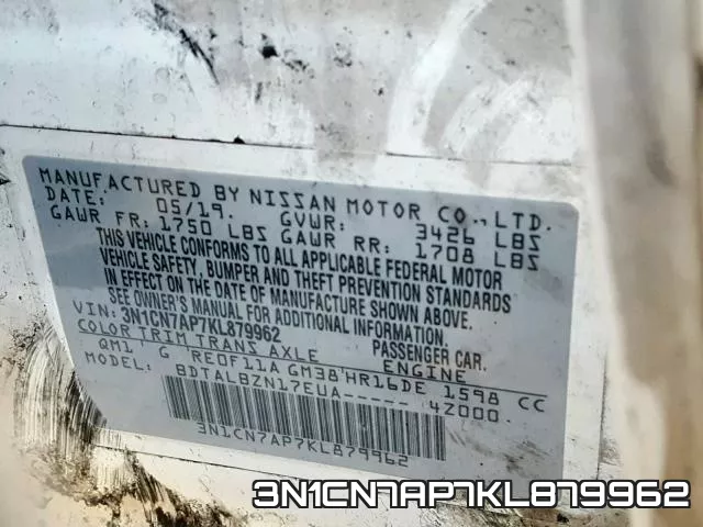 3N1CN7AP7KL879962 фото 2