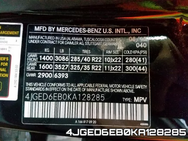 4JGED6EB0KA128285 фото 2