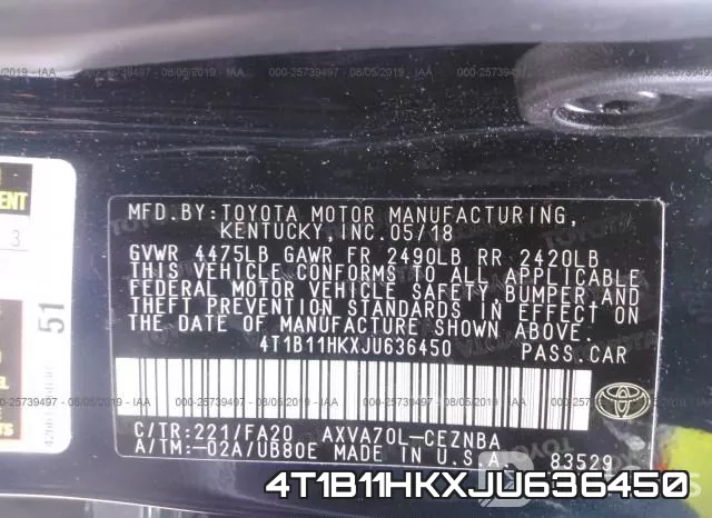 4T1B11HKXJU636450 фото 10